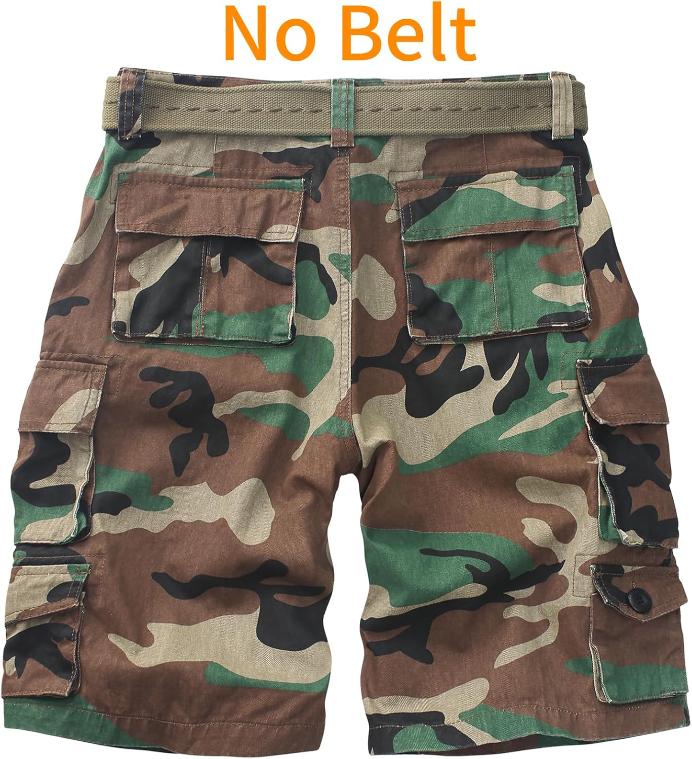 Cargo Short for Men Relaxed Fit Camo Outdoor Hiking Work Cotton Casual Shorts with 9 Pockets No Belt - Image 2