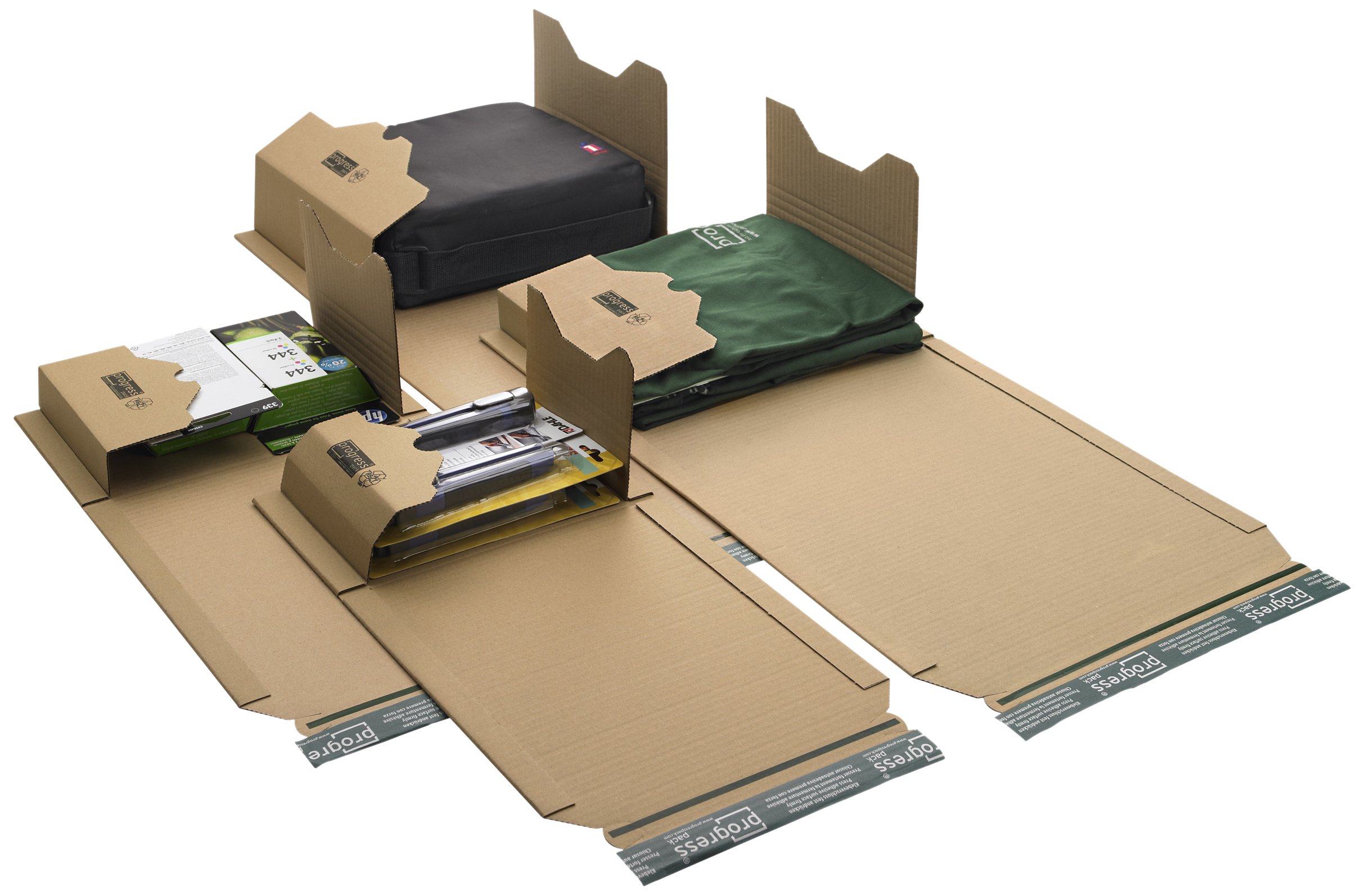 Universal-Versandverpackung Premium PP B12.08 aus Wellpappe, DIN A4, 300 x 220 x bis 80 mm, 20-er Pack, weiß