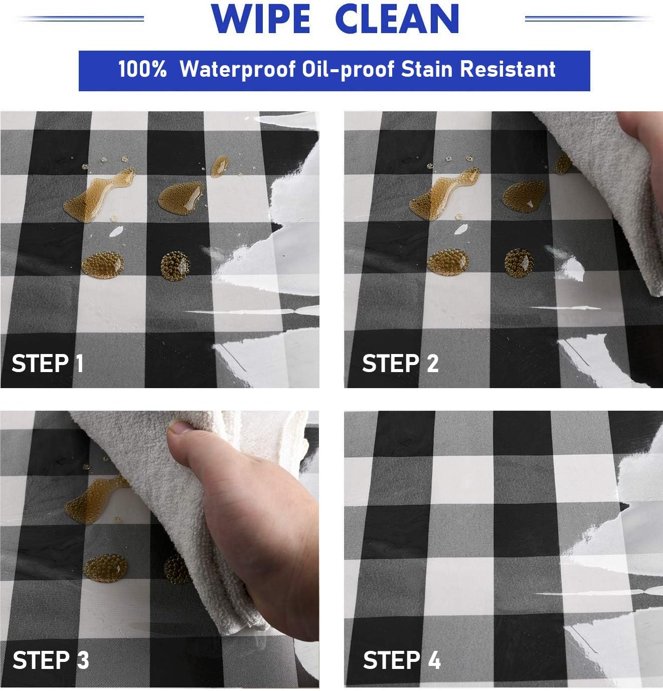 Clear Plastic Tablecloth Rec - Waterproof Oilproof Stain