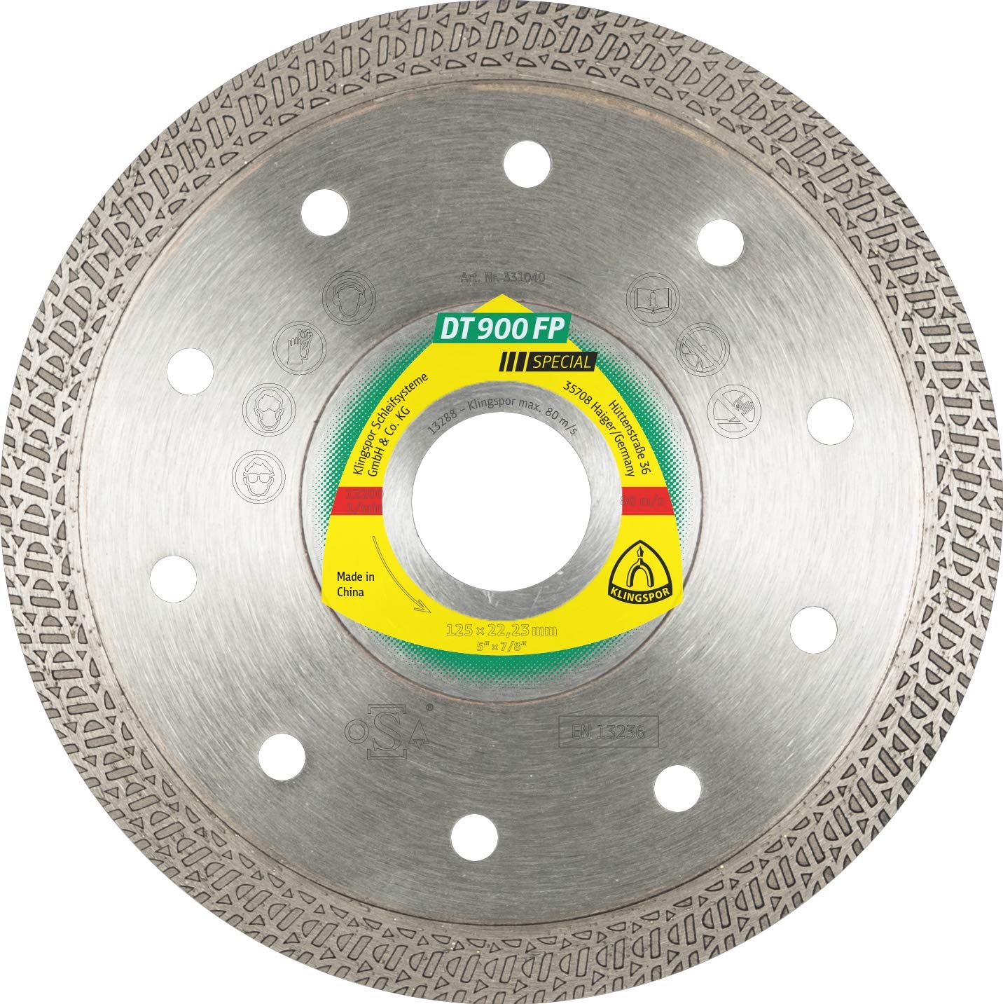 DT 900 FP 331040 - Disco de corte de diamante (125 x 1,4 x 22,23 mm, 1,4 x 10 mm)