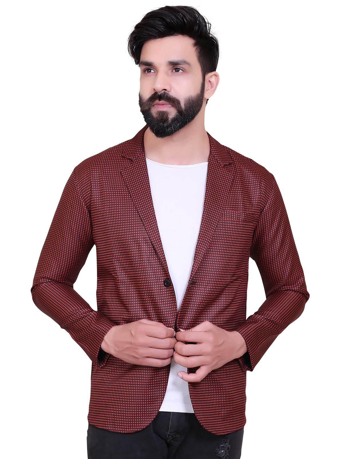 ABC ANY BUDY CLEANMicro Checks Casual Blazer for Men's