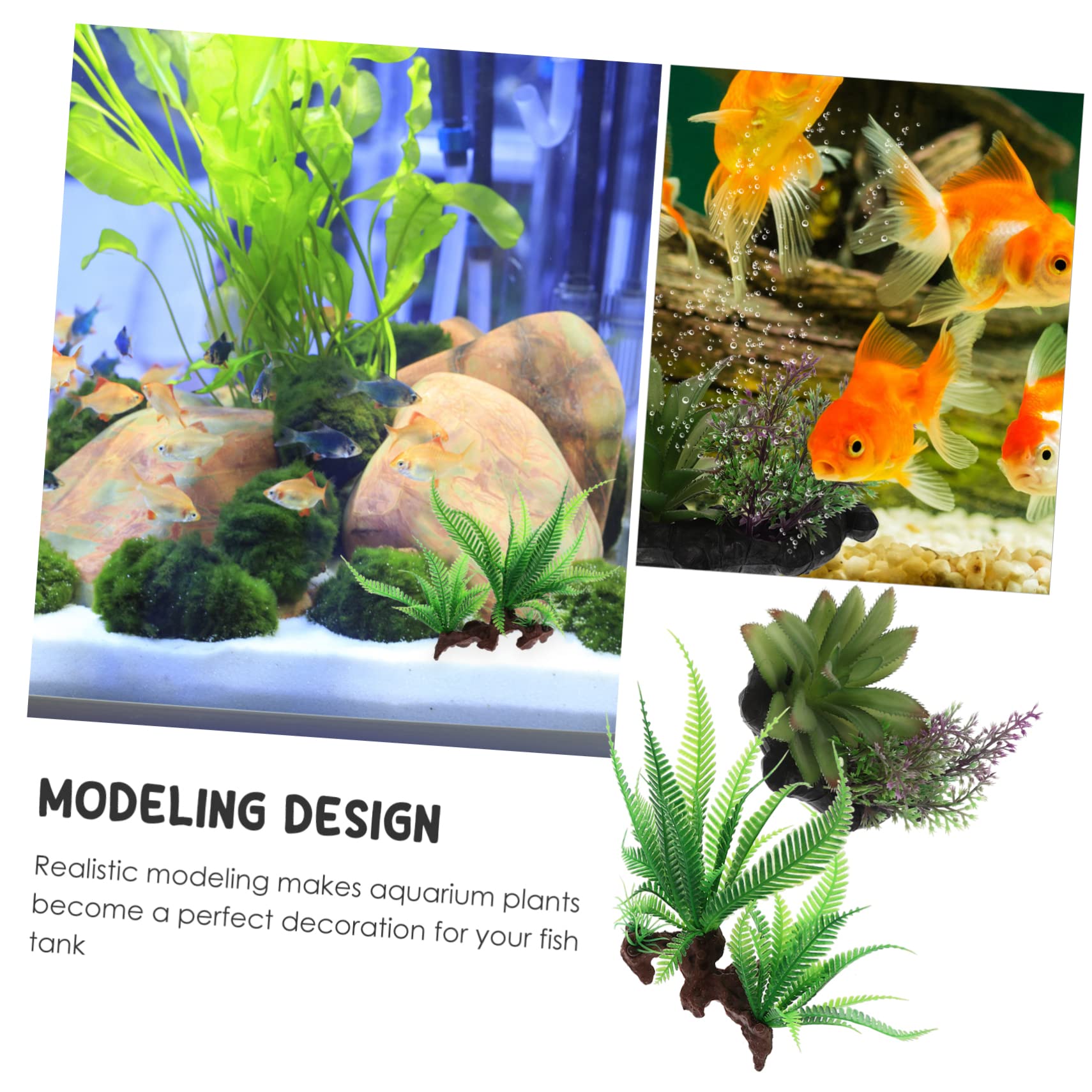 Yardwe Dekoration 3 Sätze Künstliche Wasserpflanzen Aquarium Panzer Aquarien Luft Tank Aquatisches Wassergras Netz Plastik 2 Stück * 3 Unterwasser Pflanzen Züchten