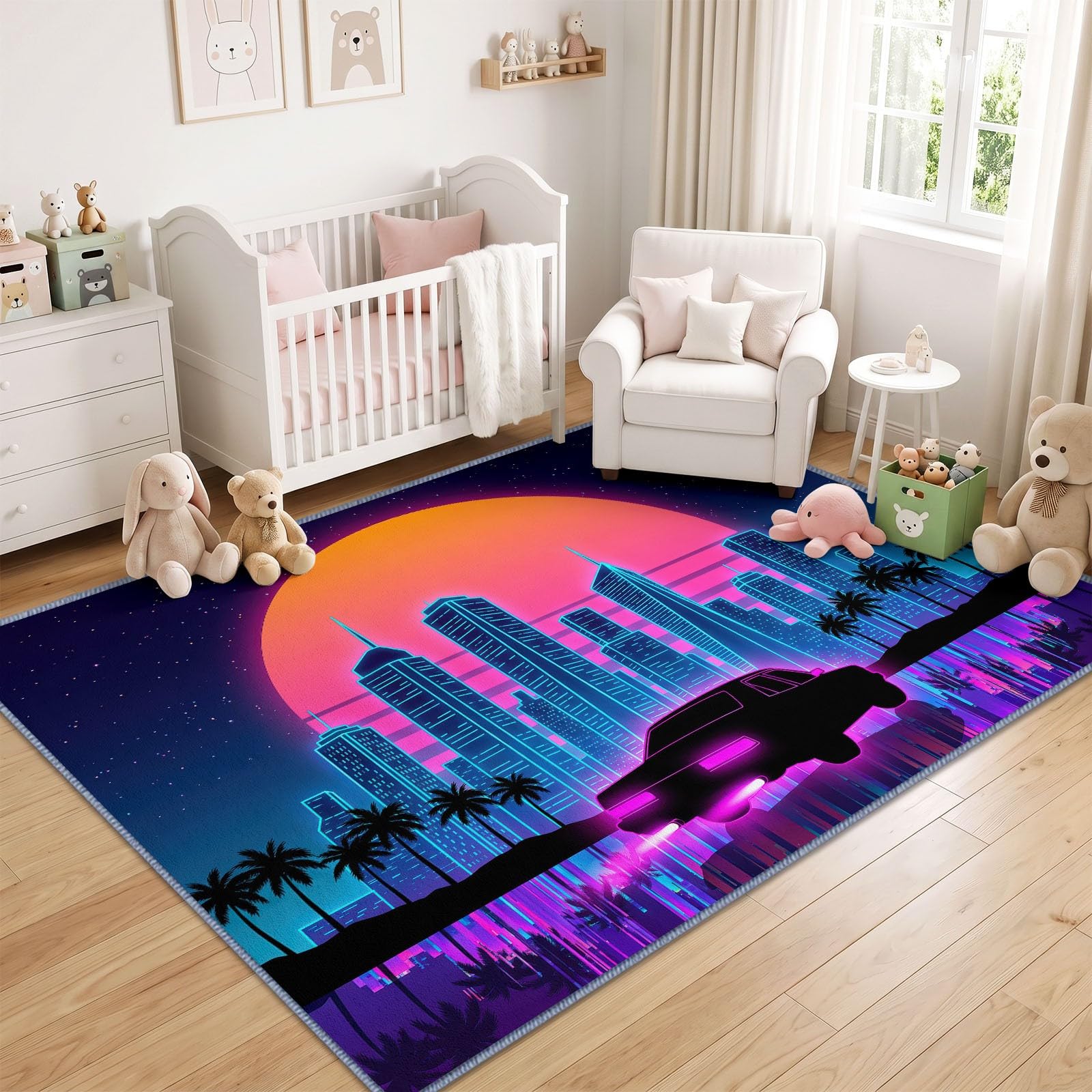 Générique Ville Coucher De Soleil Tapis Salon 80x150 cm