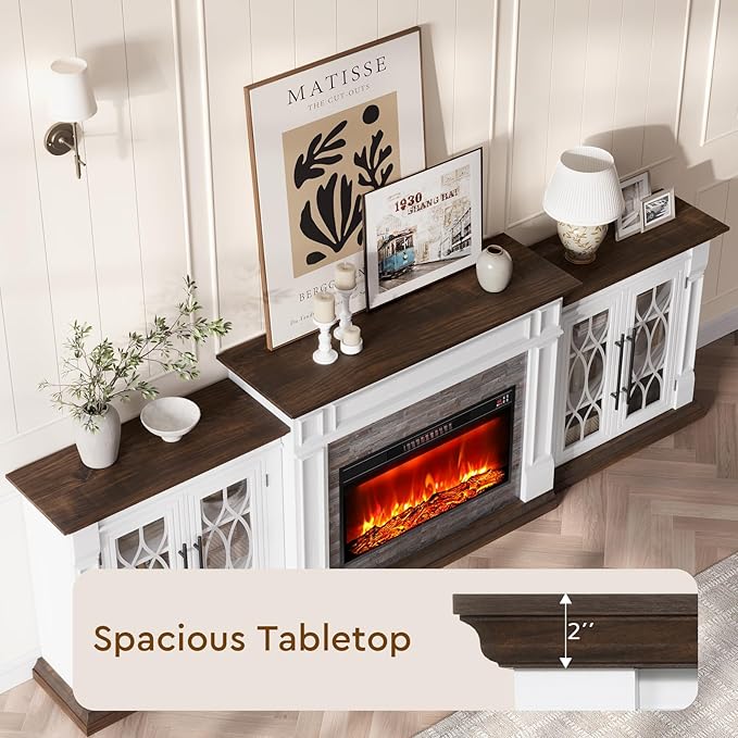 Mueble TV con Chimenea Eléctrica LGHM 104", 3 en 1, para TV hasta 100" miniatura 7