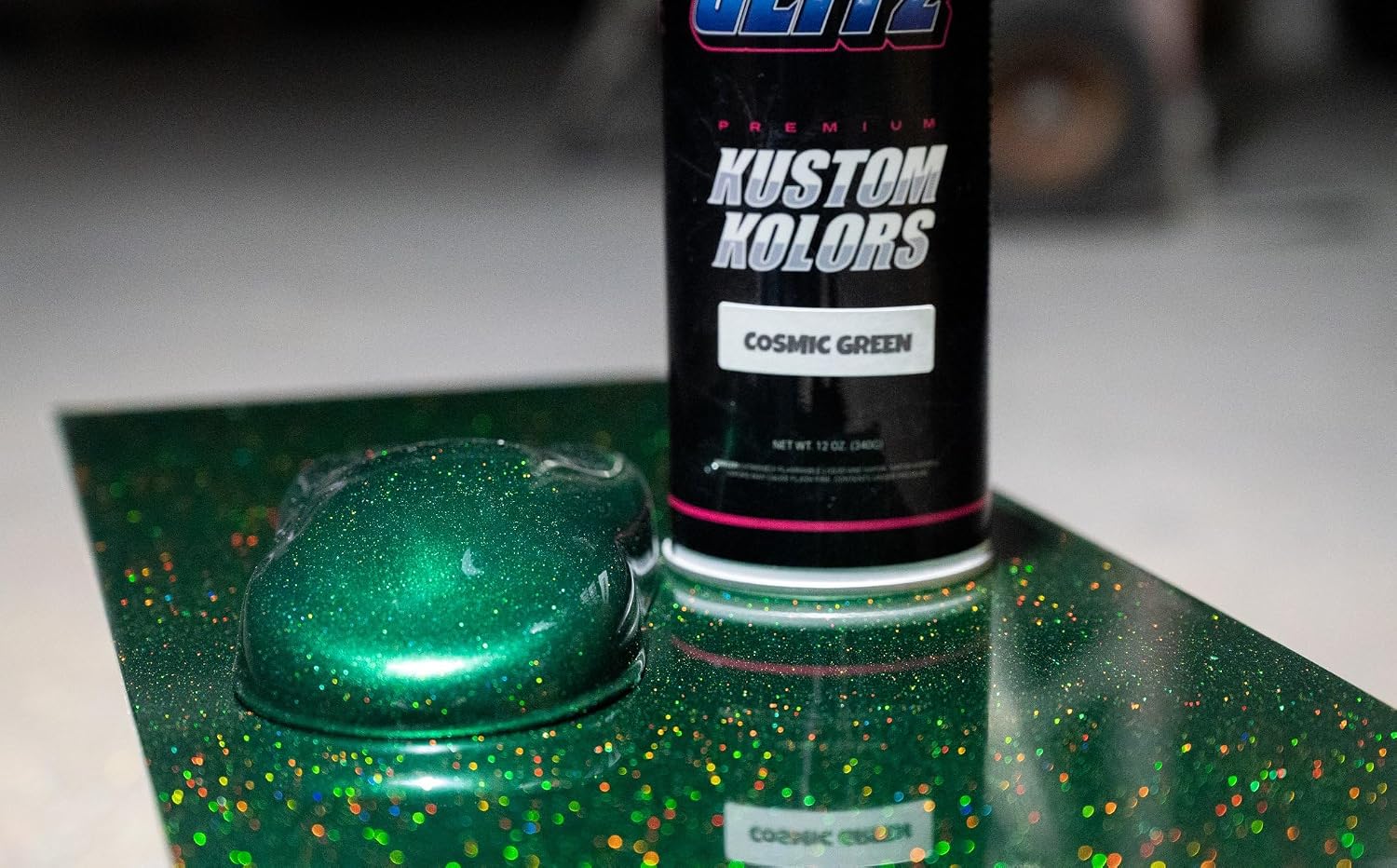 Spray Can 12oz Cosmic Green Basecoat Paint 1:1 Mix Ratio | Professional-Grade Automotive Paint with High Gloss Finish - Polyurethane