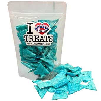 I LOVE TREATS Freeze Dried Fruit Roll Up Chips Blue Raspberry 3 oz