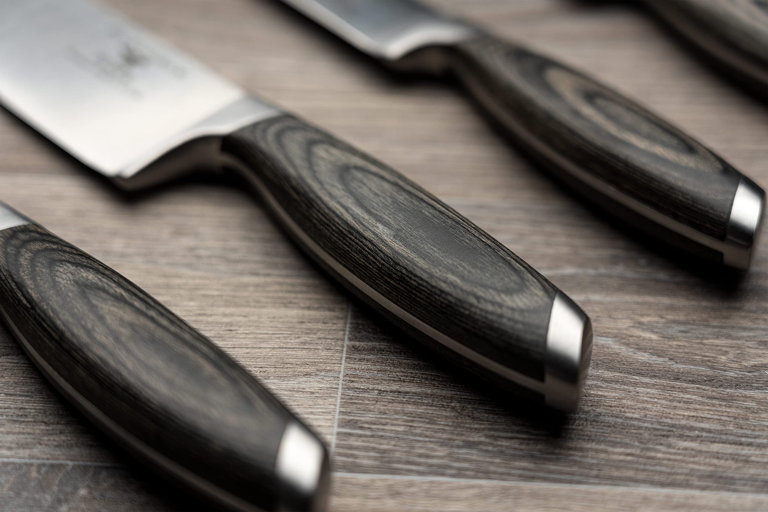 Rockingham Forge Coltello Santoku, Serie 259, 7 pollici, lama in acciaio inossidabile, impugnatura ergonomica, coltello multiuso, RF-2595
