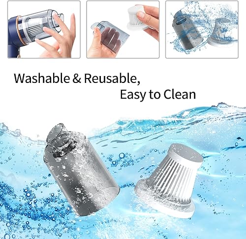 Miniatura 6 de Aspiradora inalámbrica de mano, 2 en 1, USB 80000 RPM, soplador de polvo de aire comprimido portátil, mini aspiradora recargable para automóvil,