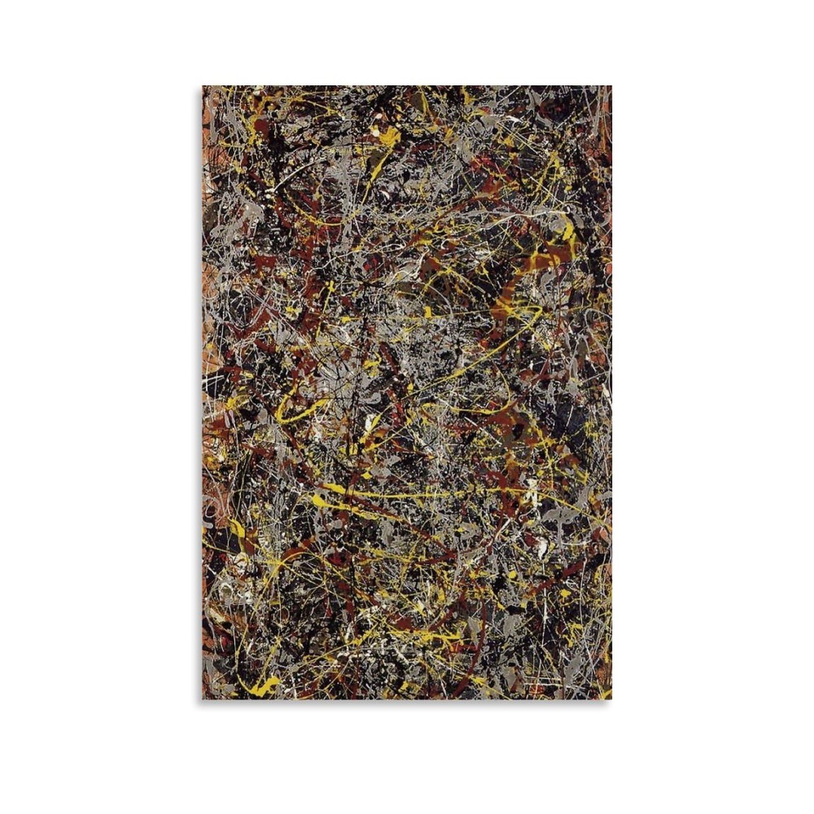 Nganoh Unframe-Style No. 5 By Jackson Pollock Canvas Printed Poster Wall Art Painting Canvas Gift Living Room Prints Bedroom Decor Artworks 16X24inch(40X60cm)