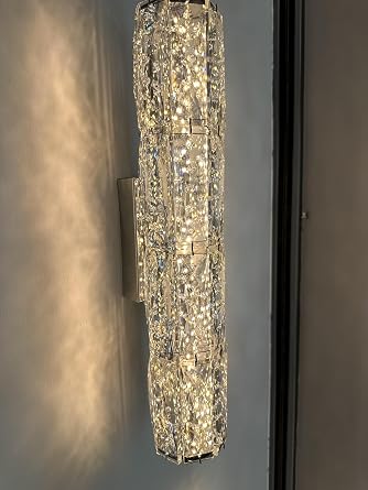LED Crystal Wall Sconces 15.7" Modern Chrome