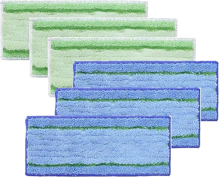 6Pack Washable and Reusable Wet Mopping Pads Replacement Parts Compatible for iRobot Braava Jet m6 6110 6012 6112 6113 Ultimate Robot Mop Pads Accessories3 Blue,3 Green