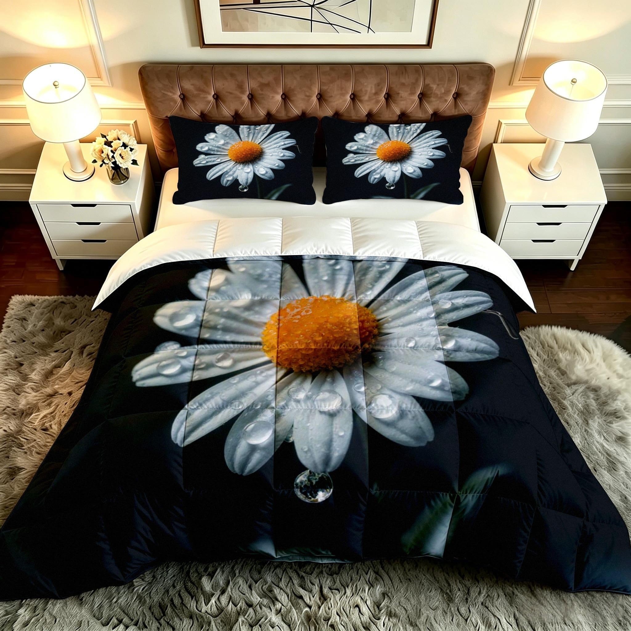 Juego de cama 220x240 cm planta flores 3D para evitar sábanas pesadas en el dormitorio
