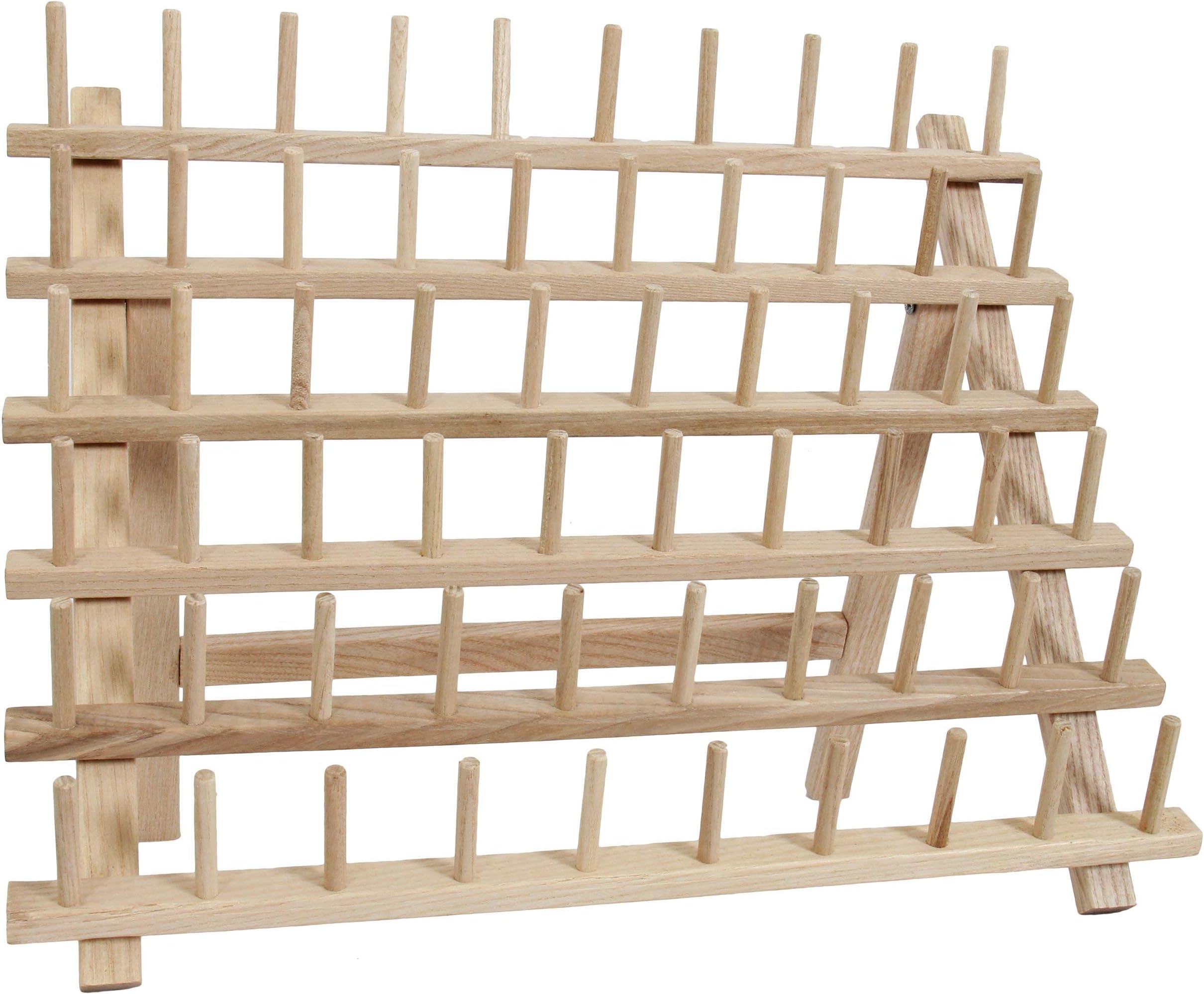Threadart 60 Spool Cone Wood Thread Rack | Made of Hardwood, Sturdy, Freestanding or Wall Mount | For Sewing, Embroidery, Quilting, and Specialty Thread Storage
