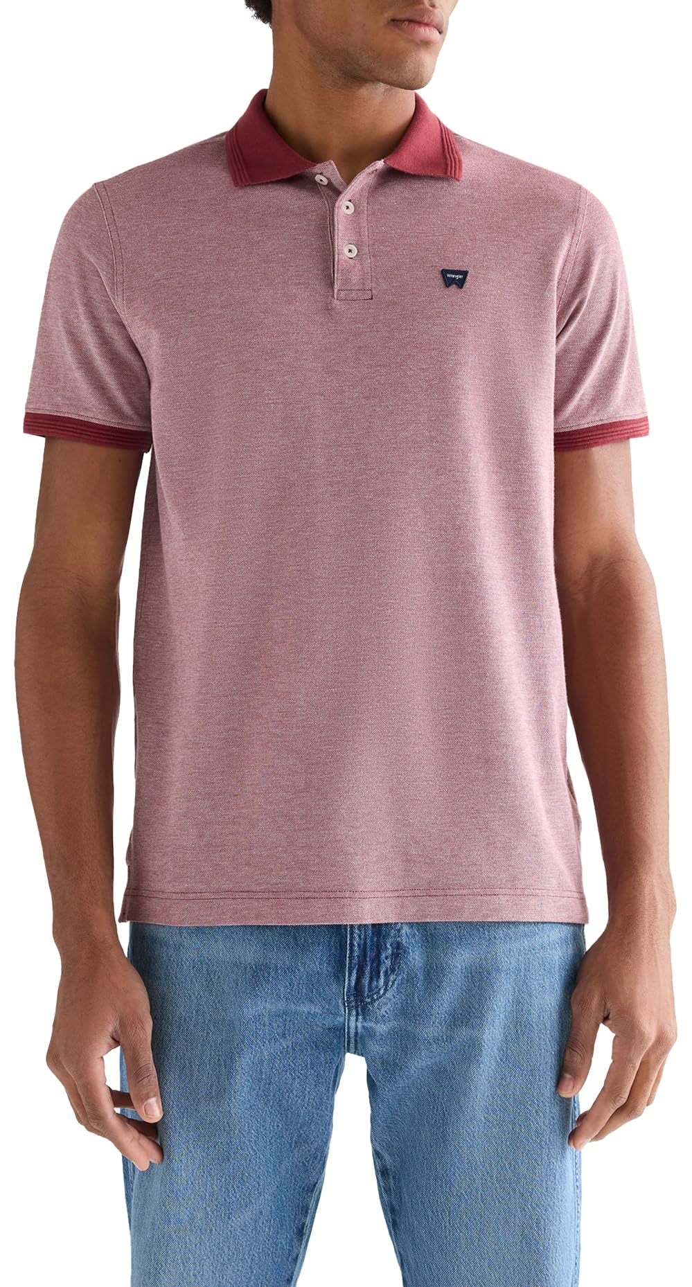 Wrangler Refined Polo Shirt, Red-Ruby Wine, XXL Men's