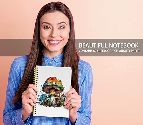 Miniatura 2 de Knibeo Cuaderno mágico de arte de hongos  Regalos de hongos para mujeres amantes de hongos, cosas de hongos, cuaderno encuadernado en espiral de