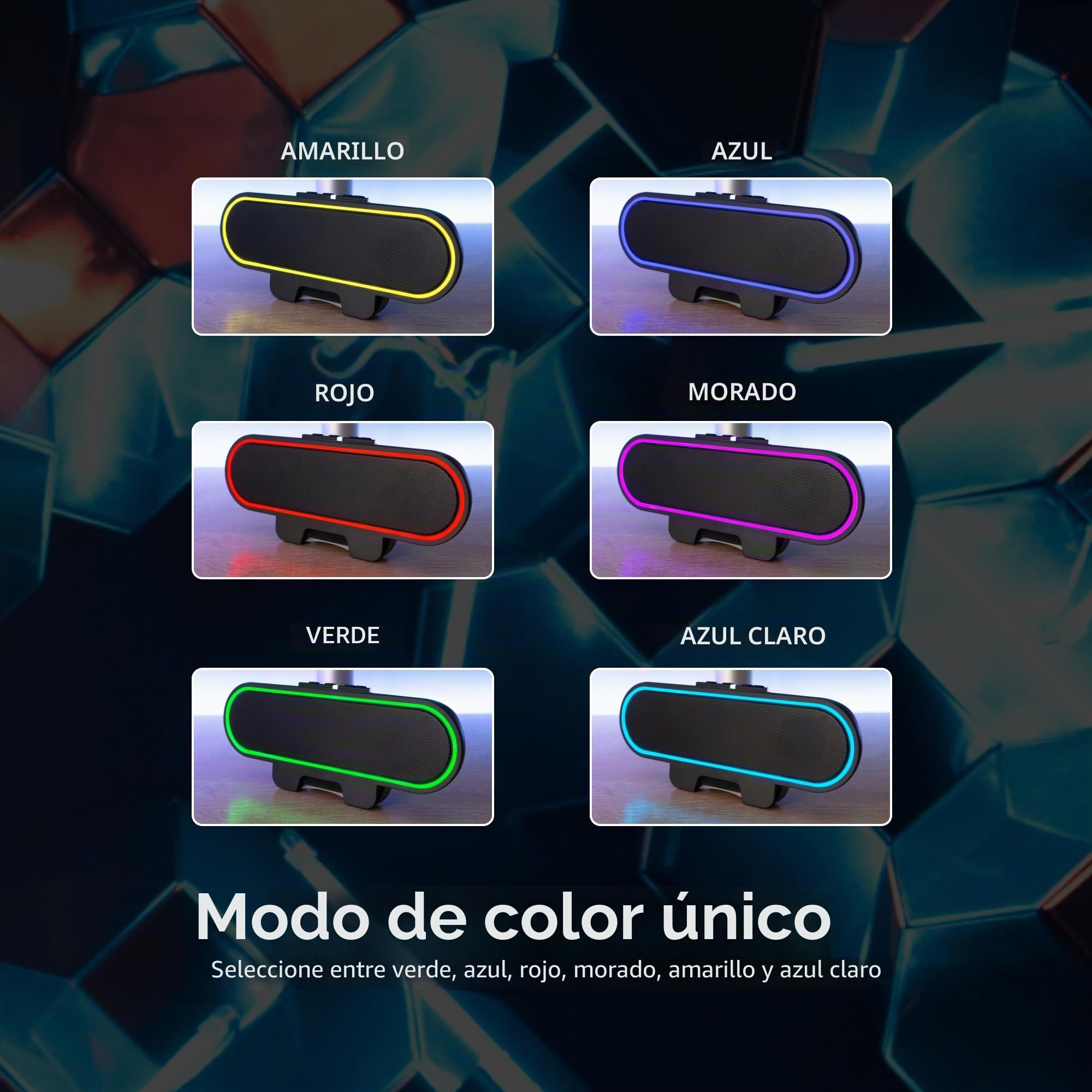 Cyber Acoustics CA-2890GX - Altavoz USB para juegos, 10 W, luces LED de