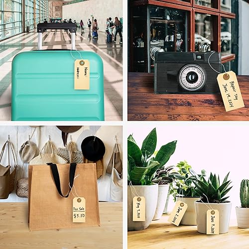 Miniatura 6 de Perco Manila Etiquetas de envío #5 4 34" x 2 38" (4.7 x 2.4 in) con elástico, caja de 100