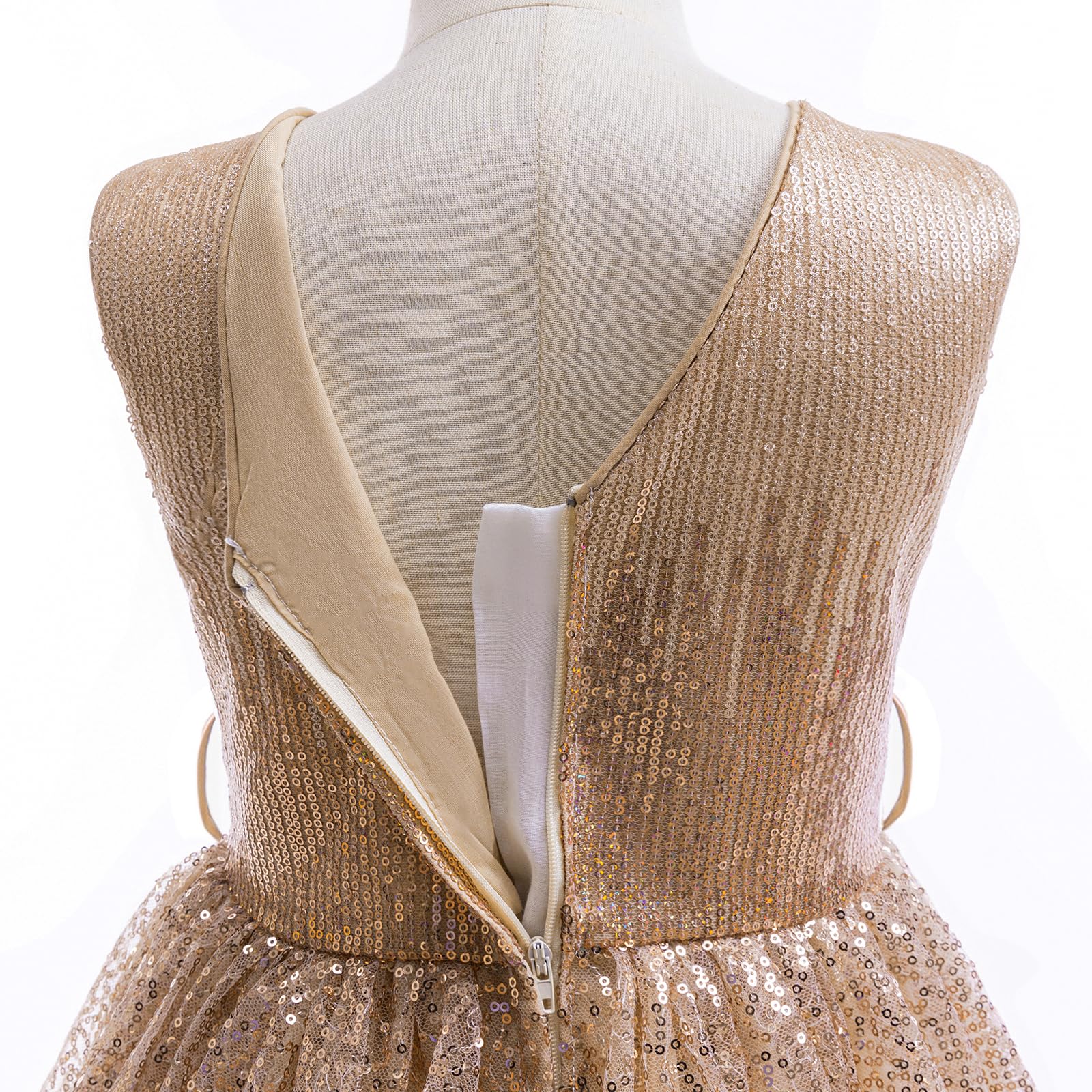 Blumenmädchenkleid mit Pailletten, glitzernd, für Hochzeit, Party, Geburtstag, Kinder, Festzug, Prinzessin, Ballkleid