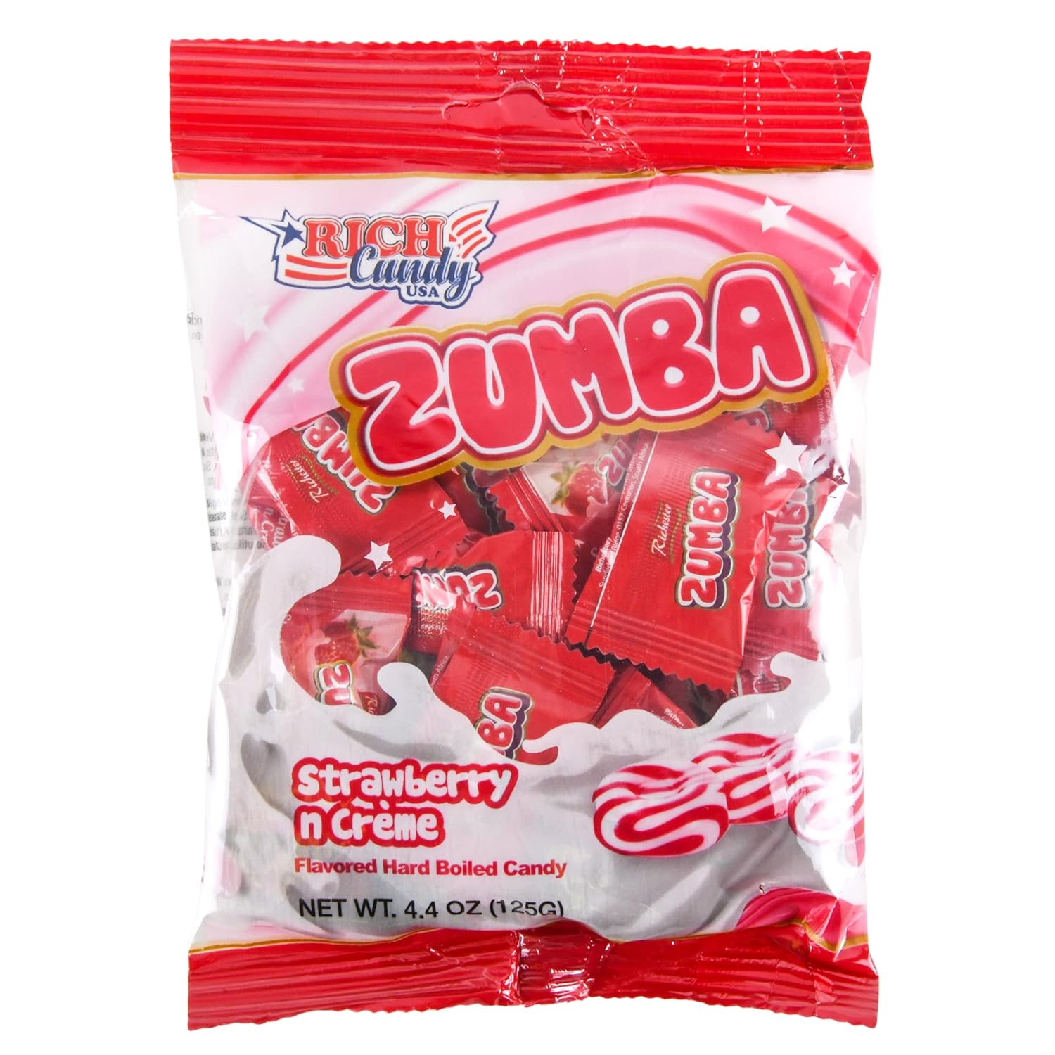 Zumba Strawberry & Creme Swirl Hard Candy 4.4 oz. Bag (1