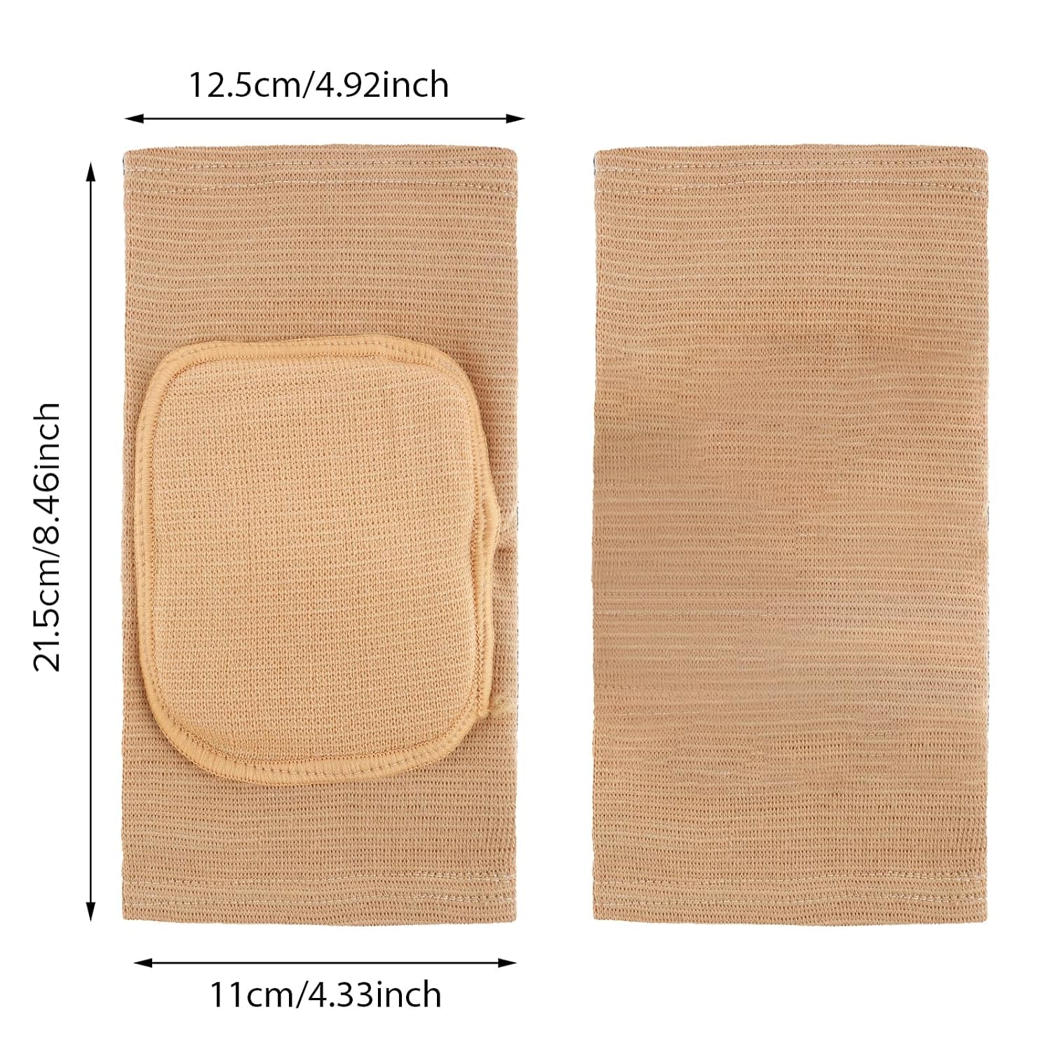 Qianyu Breathable Protective with Thicken Sponge Elbow Support Compression Elbow Brace Support Fitness Sports Recovery Protector Badminton Basketball Elbow Wraps for Kids Men Women (Skin color, Small)
