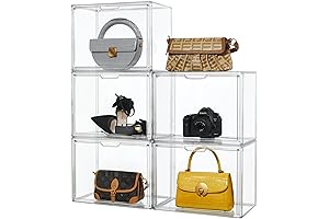 Attelite Closet Purse Organizer for Storage or Collectibles: Heavy Duty Stackable Bag...
