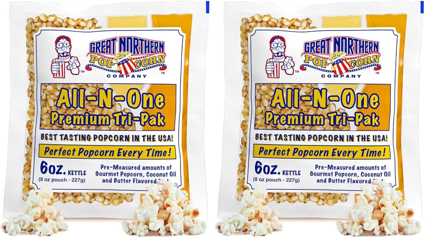 Popcorn Packs - All-In-One Kit with 6-Ounces Pre-Measured Kernels,Salt,and Oil Packets for Popcorn Machines by Great Northern-Popcorn,(Pack of 24)