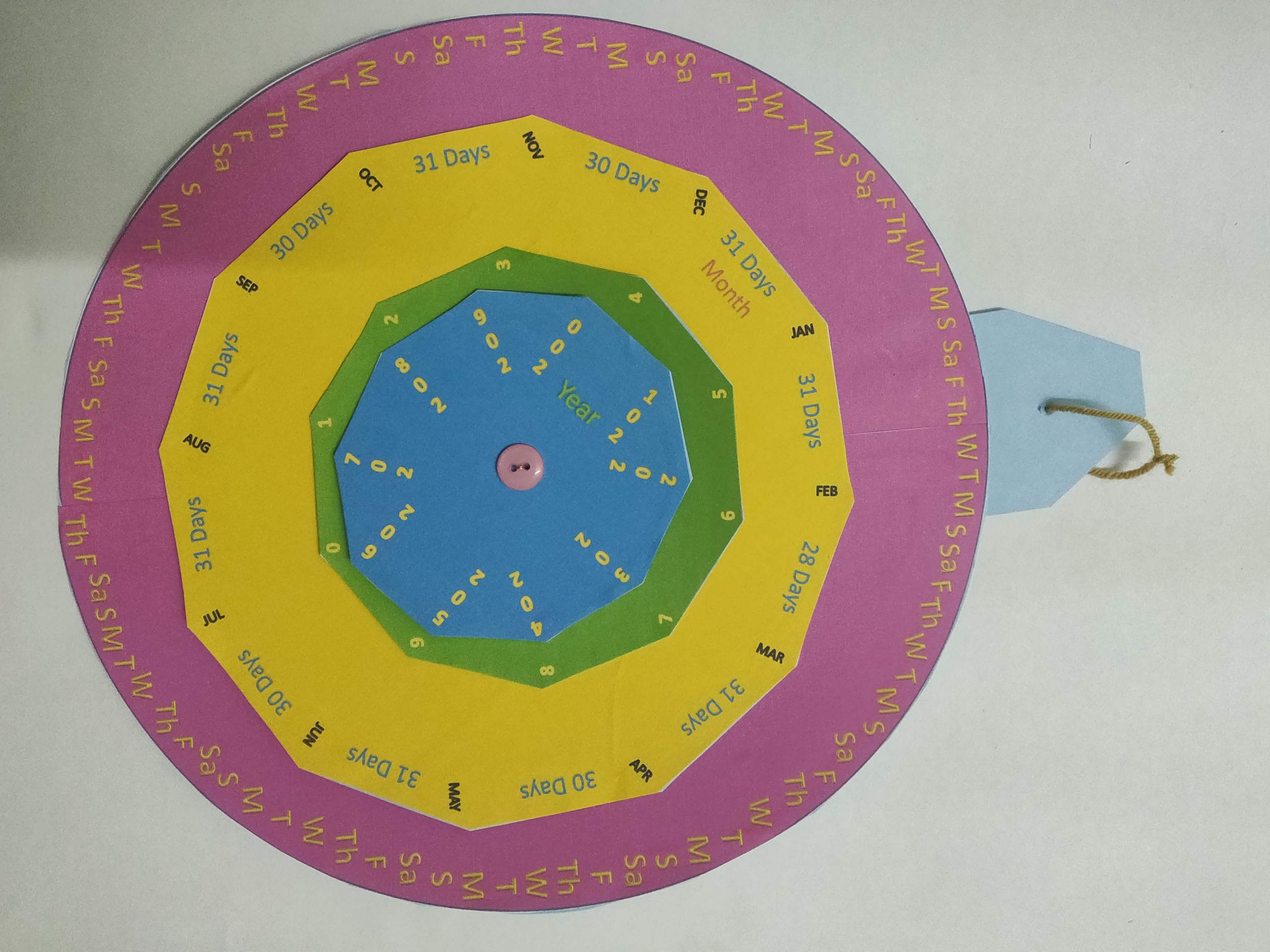 Cardboard Model of Months, Days, Weeks for Students and Teachers, A4 Size, Multicolour, Round Shape-picture-21