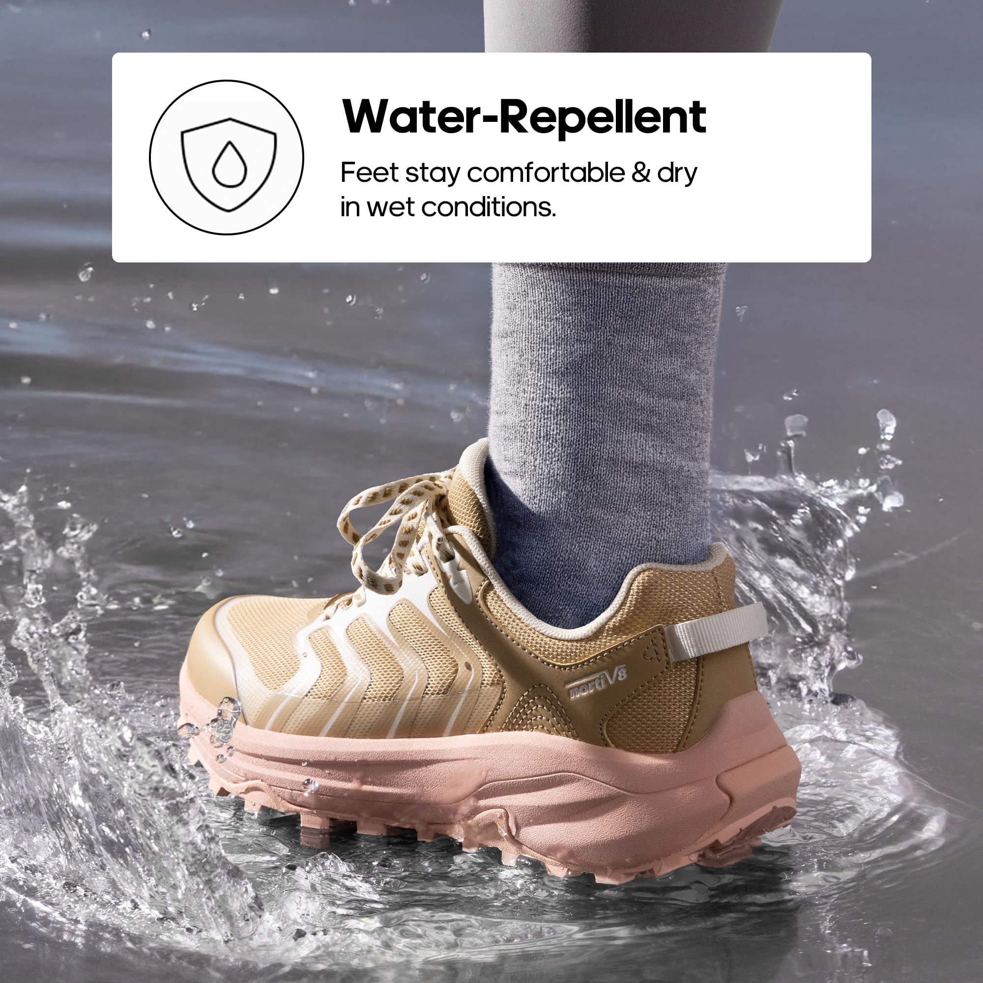 NORTIV 8 Scarpe da trekking da donna, leggere, con supporto per arco plantare, lavoro, campeggio, tennis, allenamento, cross training, Echo