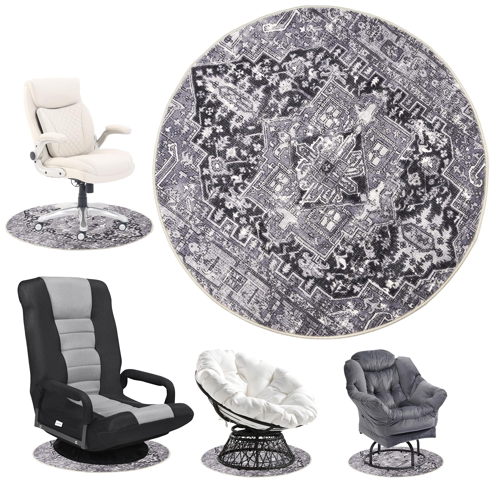 Recliner Chair Mat, Non Skid Round Furniture Pad, Recliner Pads for Hardwood Floors, Circular Small Circle Rug Pad, Furniture Pad 31.5inch Diameter