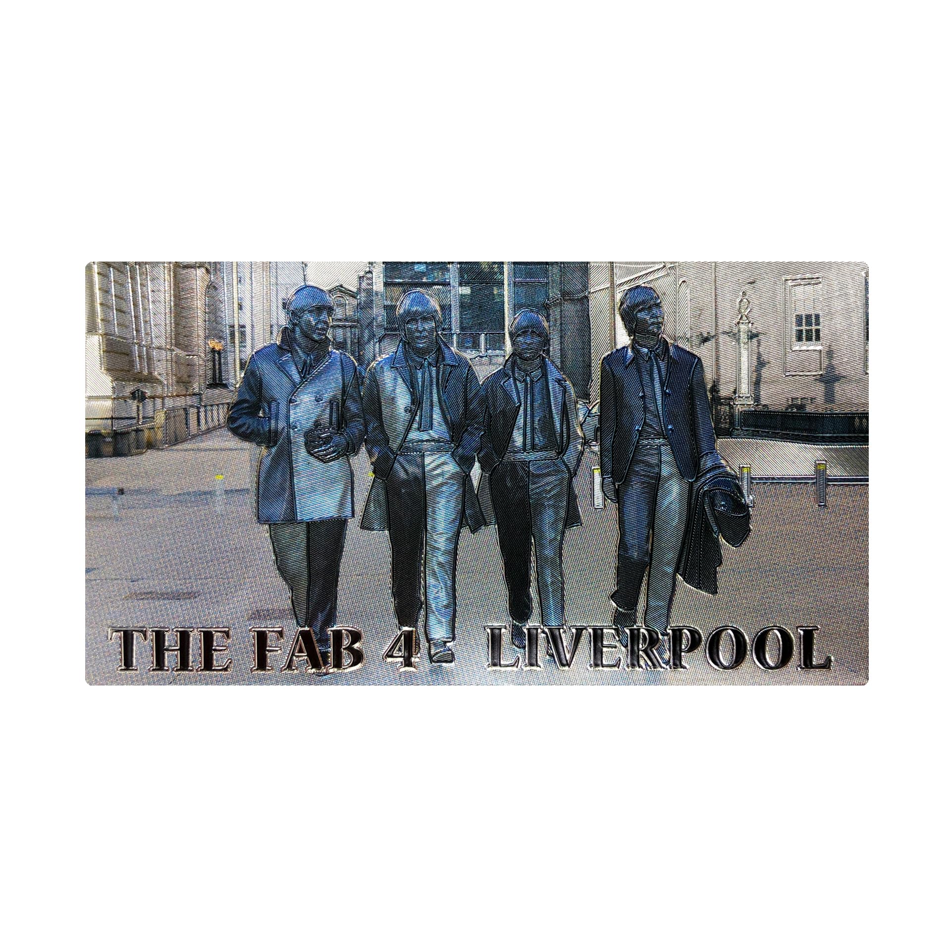 Partisan Multicoloured Fab 4 Statue Foil Fridge Magnet