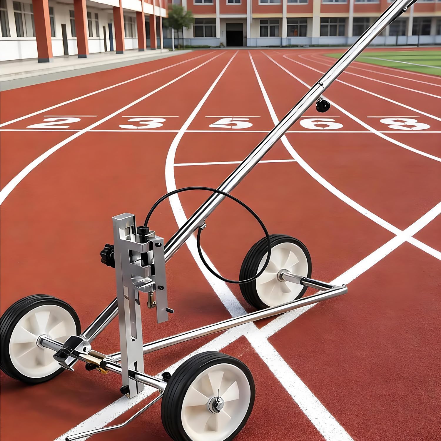 Basketball Court Marking Kit, Wheel Line Paint Striper Machine, Hand Push Cold Paint Line Striper, with Nozzles, for Runways, Parking Spaces & Road Markings