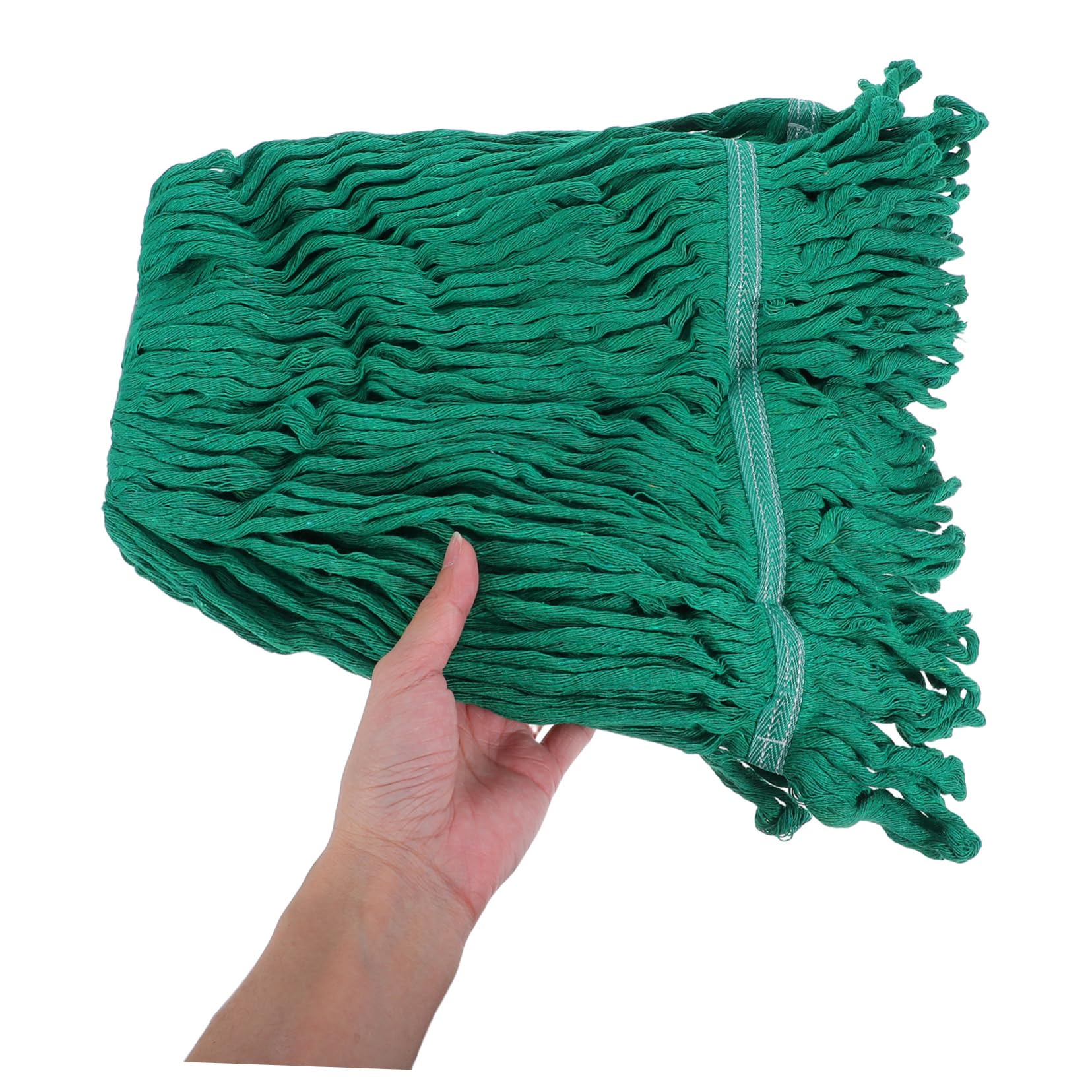 Testina di Ricambio per Mop da Pavimento 2 Pezzi, Cotone Verde | Bagno e Cucina, Lavabile e Riutilizzabile, Ricambio per Pulizia di Pavimenti