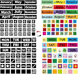 Magnetic Calendar Numbers Double-sided Month Week and Holiday Magnets Labels for Calendar Whiteboard Classroom Teacher Supplies School Home Office