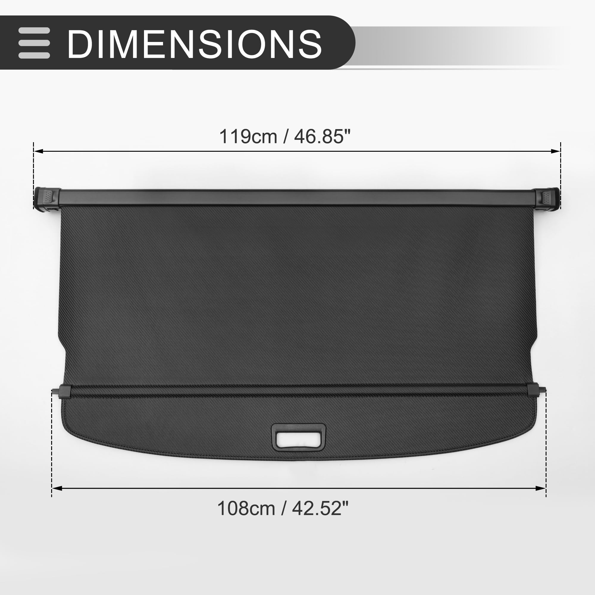 Motoforti Cubierta De Carga Retráctil Para Maletero Para Mercedes-Benz X247 Glb200 Glb220 Glb250 2019-2024 Estante De Equipaje De Maletero Protector Sombra Lienzo Fibra De Carbono Negro