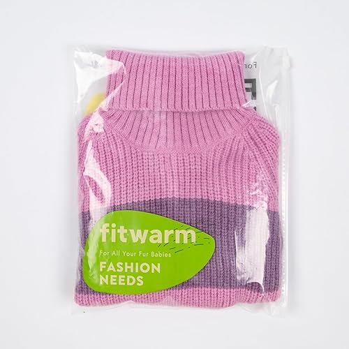 Miniatura 7 de Fitwarm Suéter de punto grueso para perro, ropa térmica de invierno para perros pequeños y niñas, suéter de cuello alto para perros, traje