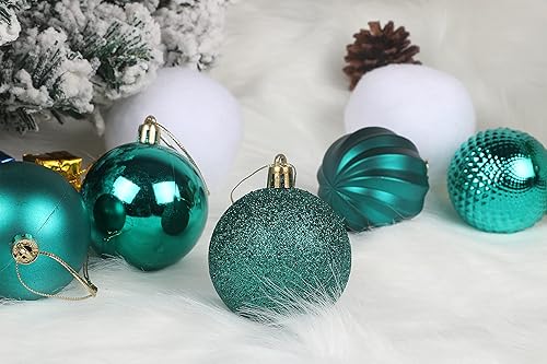 Miniatura 107 de YYCRAFT Adornos de bola de Navidad de 34 quilates de 1.2 pulgadas para árbol de Navidad, decoraciones de Navidad, ganchos inastillables incluidos