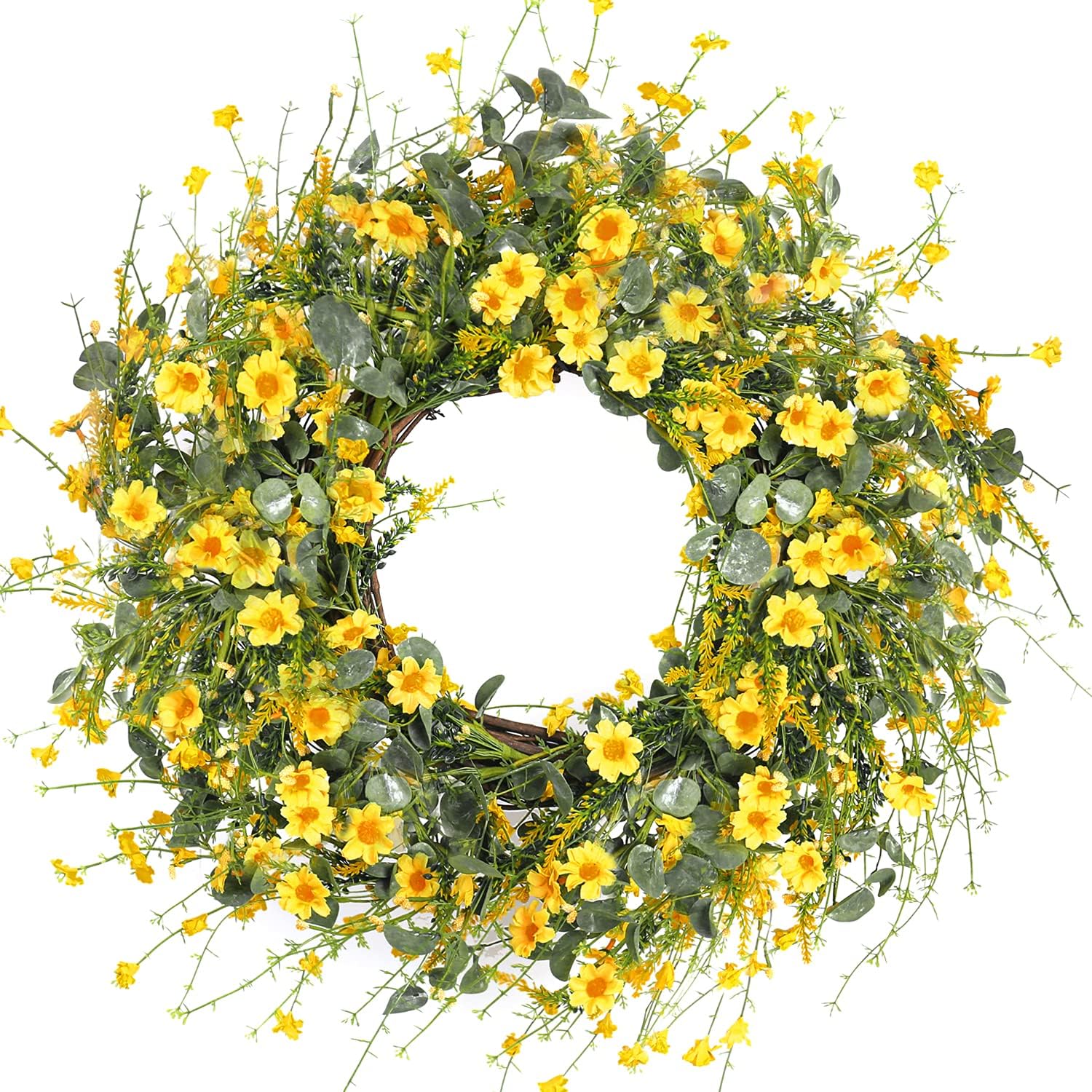Artificial Yellow Daisy Wreath 24''