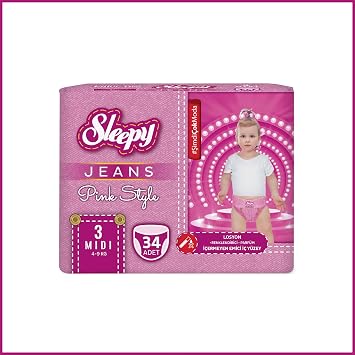 Sleepy Pink Jeans Külot Bez 3 Numara Midi 34 Adet