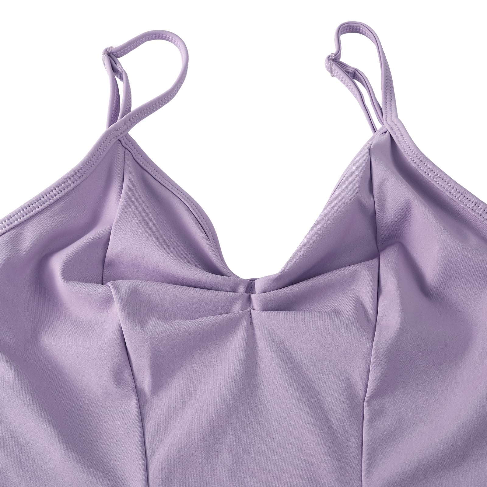 HROYL Femme Justaucorps de Ballet Danse Gymnastique Sans Manches Body de Danse Classique Leotard, C11-Violet pale,S