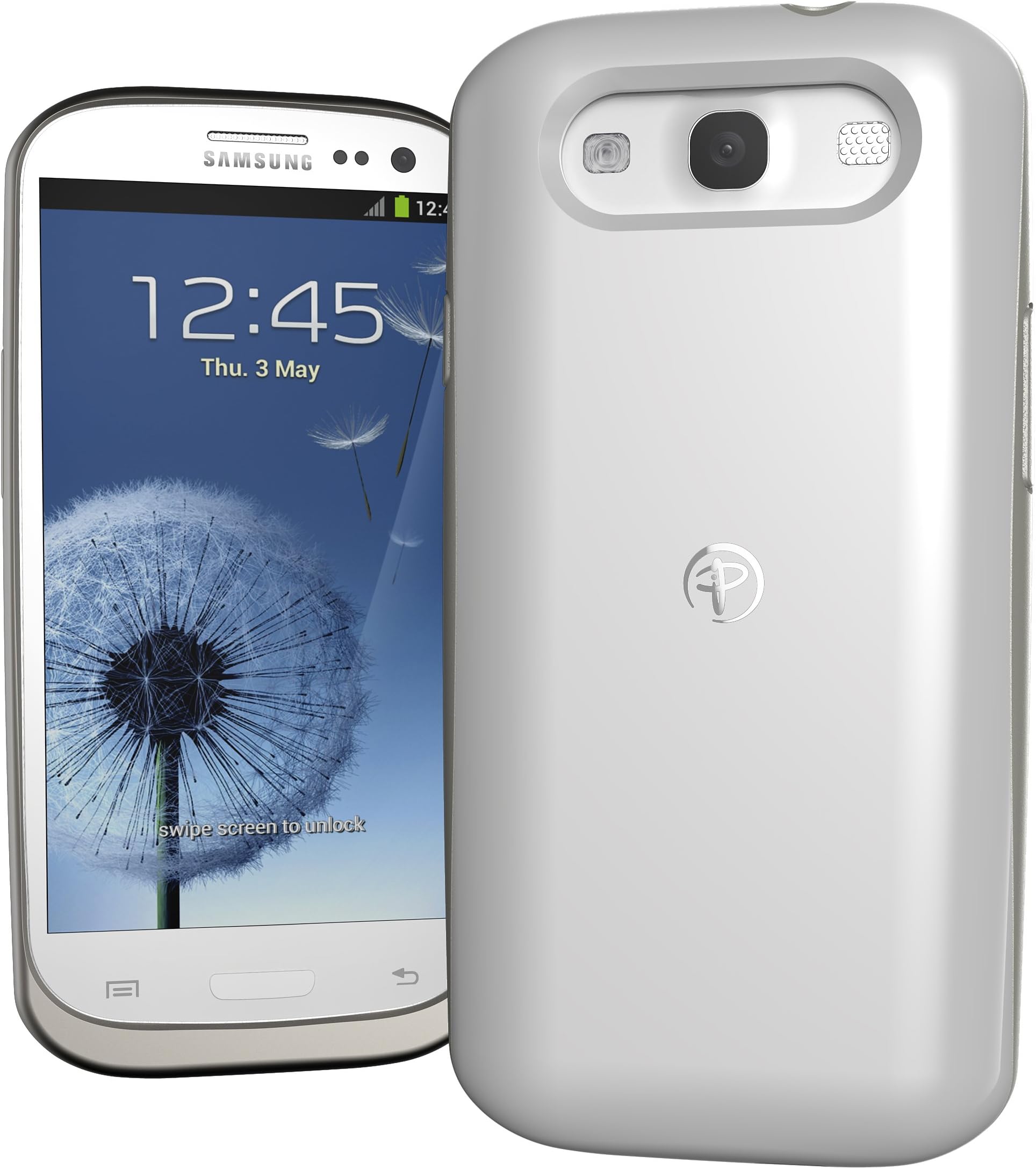 DURACELLPowermat Wireless Charger Case for Samsung Galaxy SIII - Retail Packaging - White