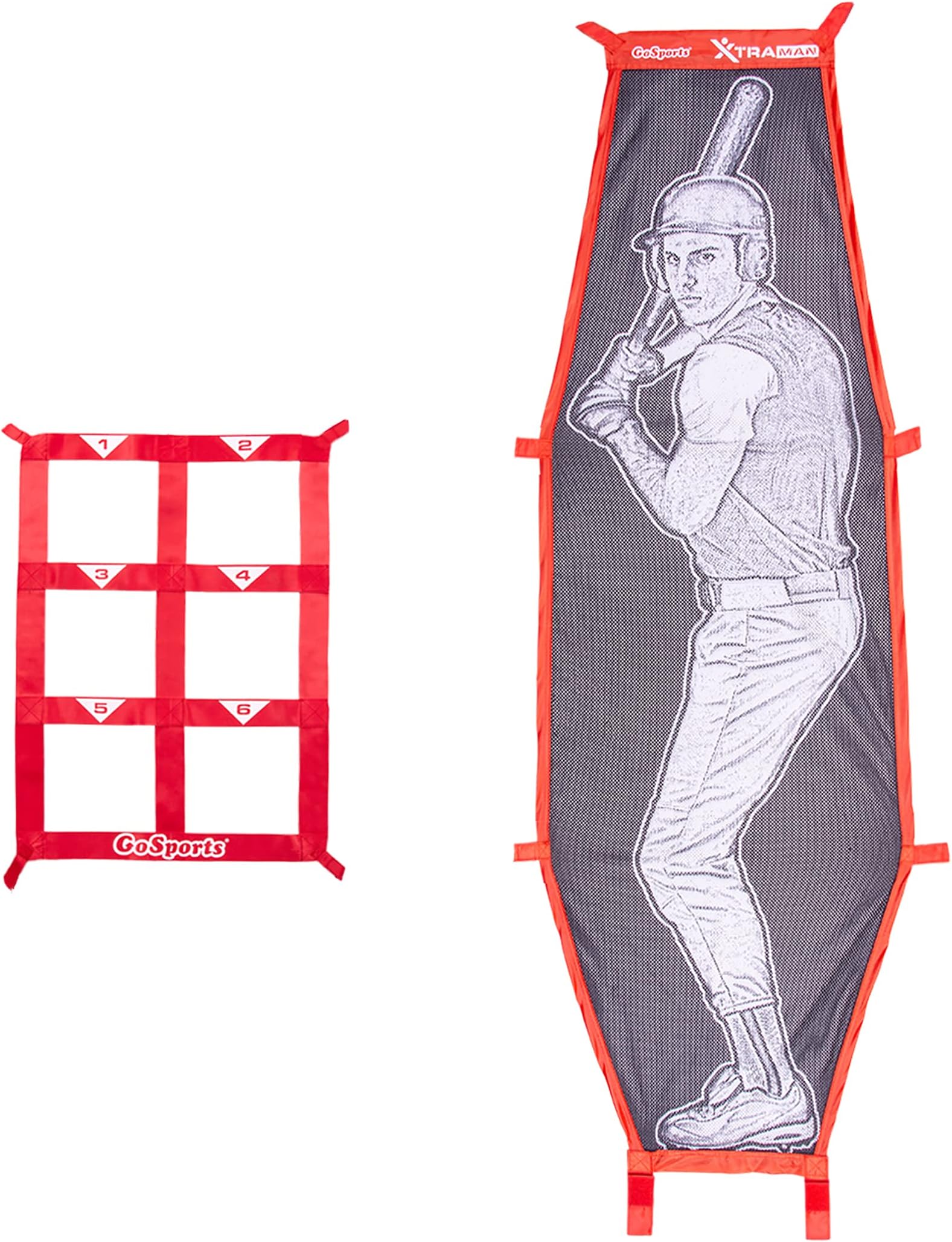 GoSports Baseball & Softball Pitching Kit - Practice Accuracy Training with Strike Zone & XTRAMAN Dummy Batter