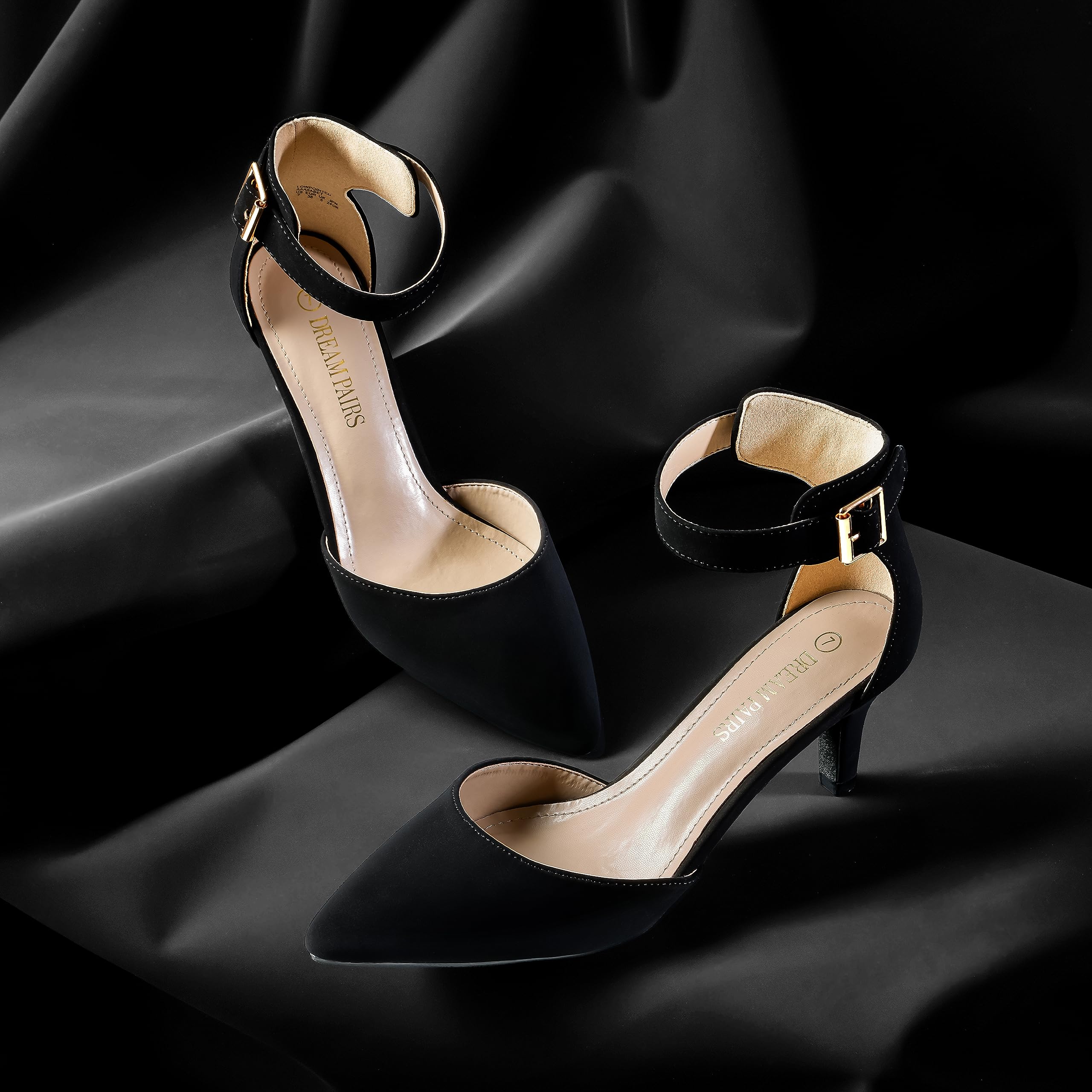 DREAM PAIRS Kitten Heel Low Heel for Women Closed Pointed Toe Pumps Wedding Party Sexy Dress Shoes Lowpointed