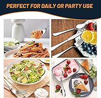 Vista 6 de Juego de cubiertos de 60 piezas para 12, juego de cubiertos de acero inoxidable de alta calidad, juegos de utensilios para comer con cuchillos