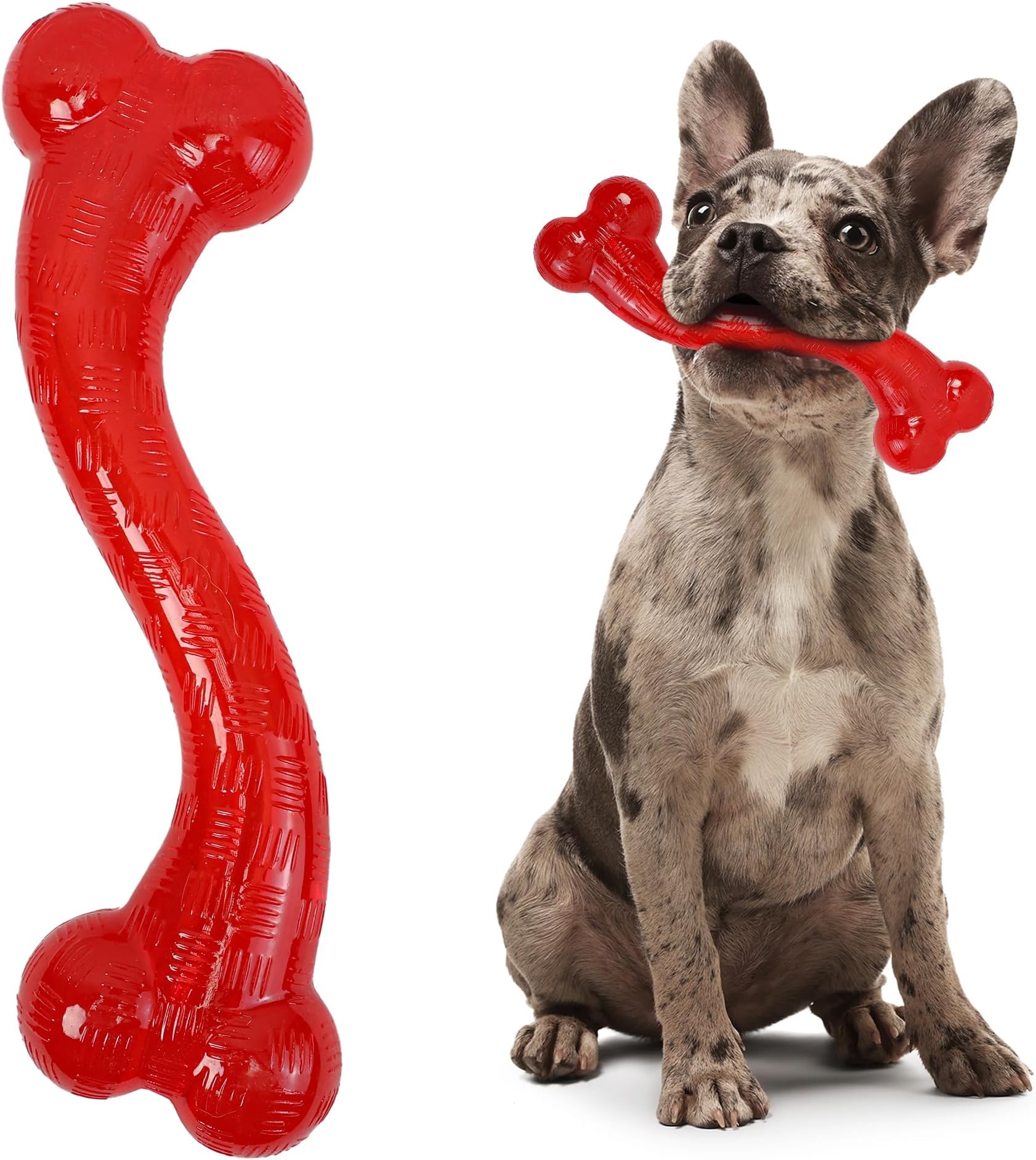 Play Strong S Bone - Durable TPR, Long Lasting Dog Chew for Aggressive Chewers, Hollow Center to Hide Treats, Virtually Indestructible Toy for Large Dogs & Puppies up to 90lbs - 12 inch