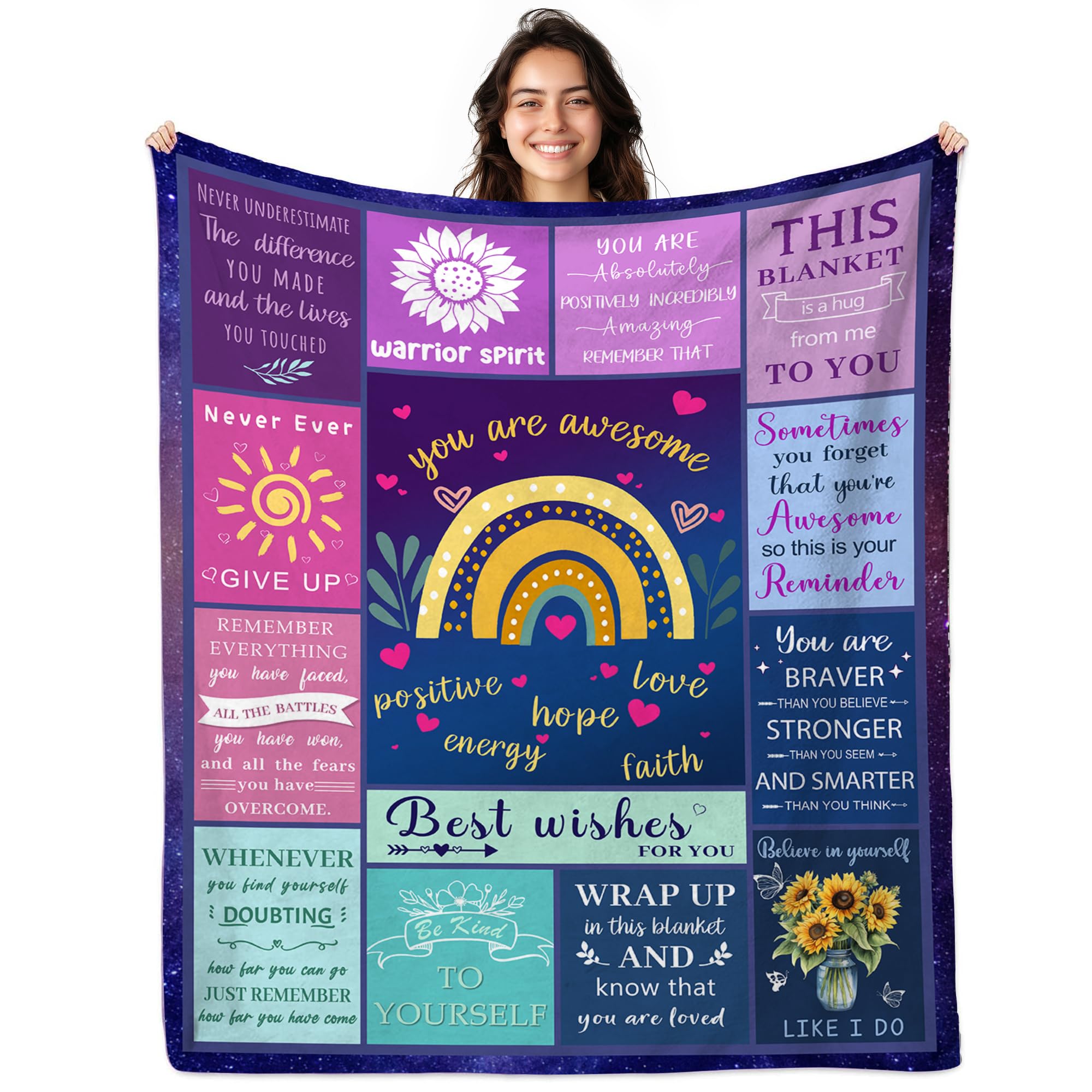 ATOurDealss You are Awesome Blanket Get Well Soon Gifts for Women, Comforting and Inspirational Sympathy Gift, Motivational Encouragement Blanket 60"x80"
