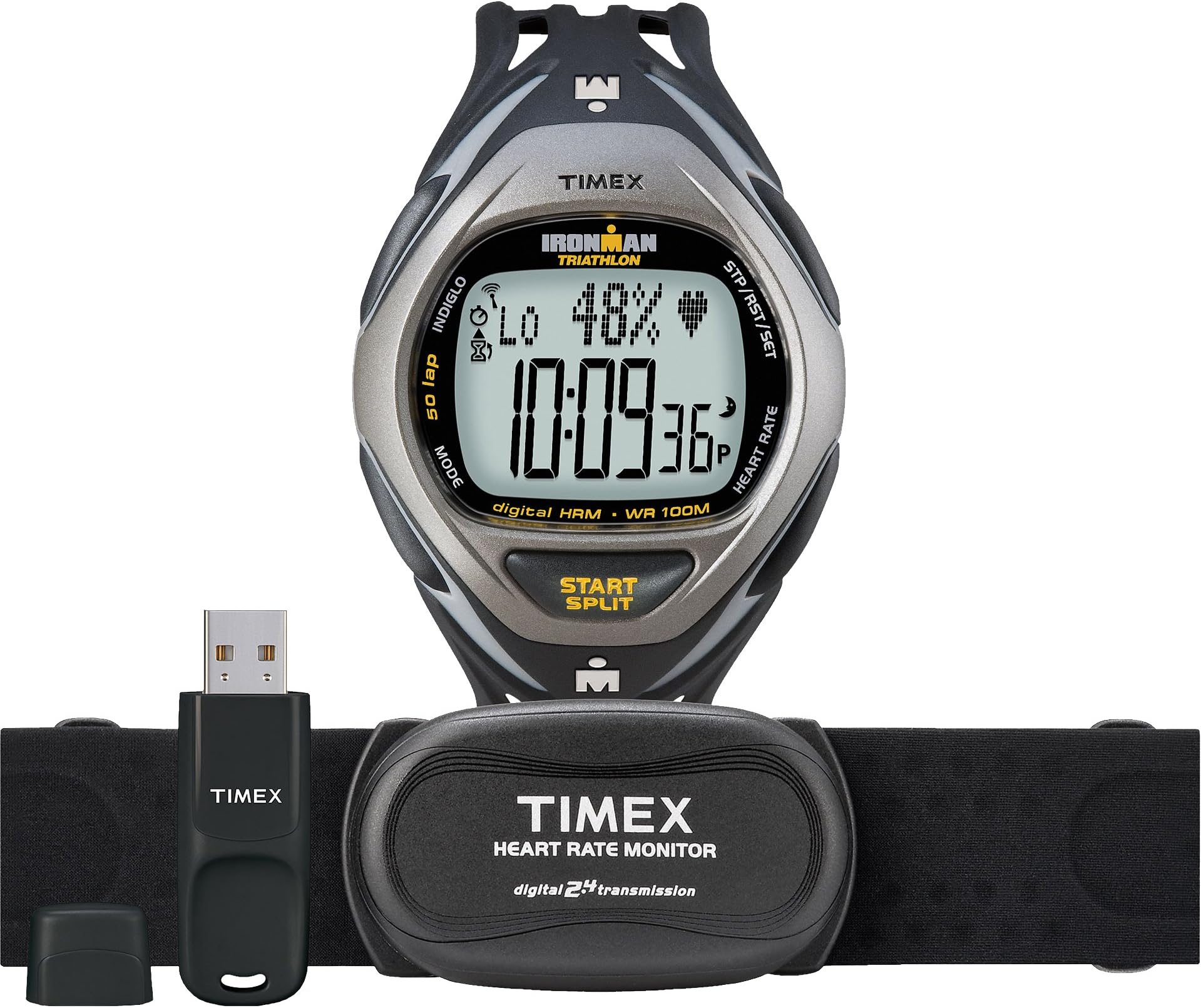 Timex Ironman Race Trainer Men's Pack with USB Device (Black, Full-Size)