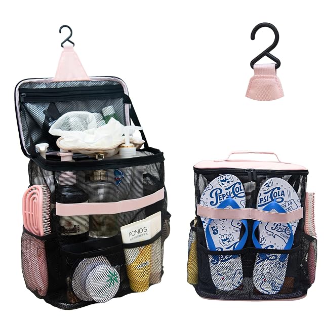 AIQIYIDBO Mesh Shower Caddy Bag Quick Dry Hanging Shower Organizer for College Dorm Bathroom Gym Travel Camping Portable