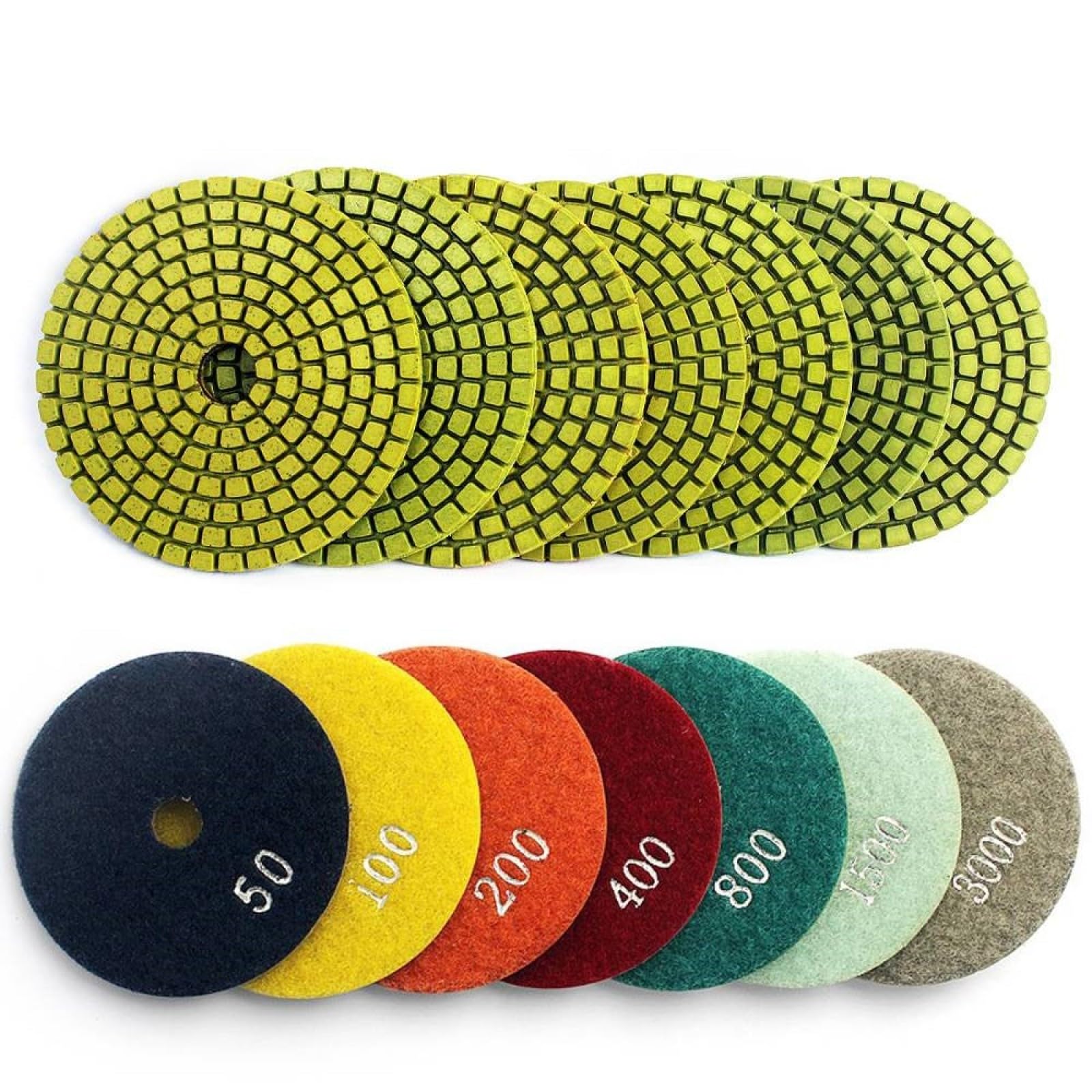 Almohadillas pulidoras de diamante, 10 piezas de disco de pulido de diamante for granito, mármol, hormigón, pulido, uso húmedo, almohadillas for lijar, herramienta de pulido de diamante(3000)