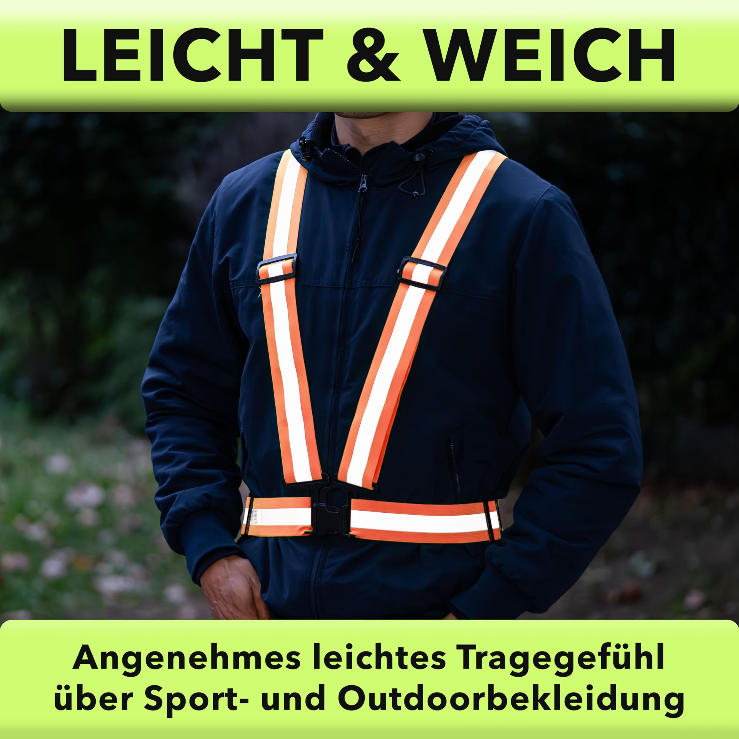 Ceinture Réfléchissante AYKRM - Haute Visibilité Nuit - Réglable 60-120cm
