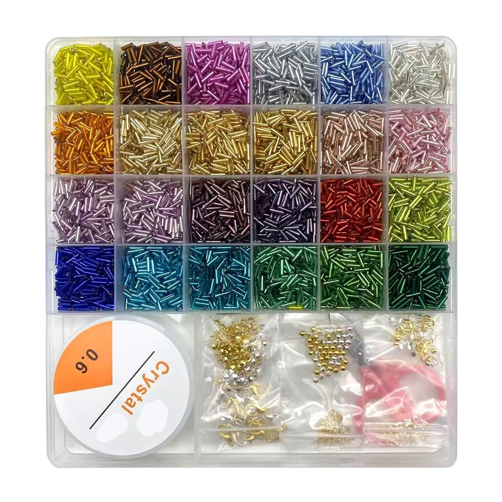 5000 Uds. Juego de tres tubos chapados en plata internos 2 * 7mm cuentas dispersas forma vidrio hechas a mano DIY pulsera collar materiales for hacer Para Bordados(Type b)